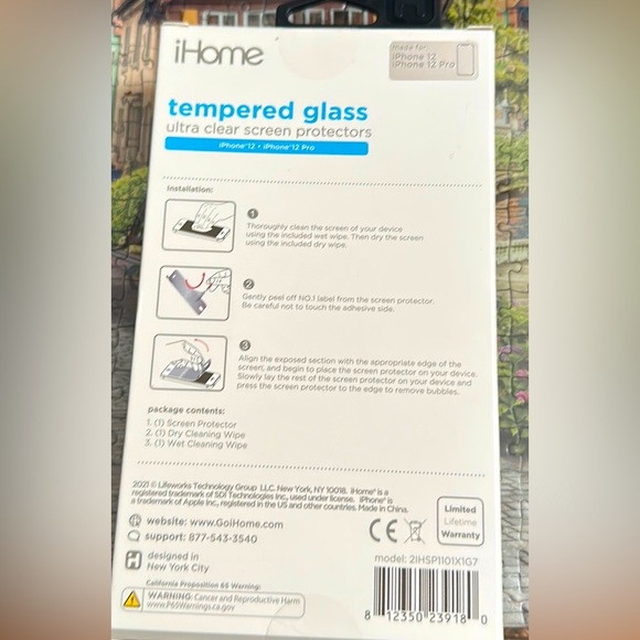 IHome tempered glass screen protector for iPhone 12 Pro - Picture 2 of 2